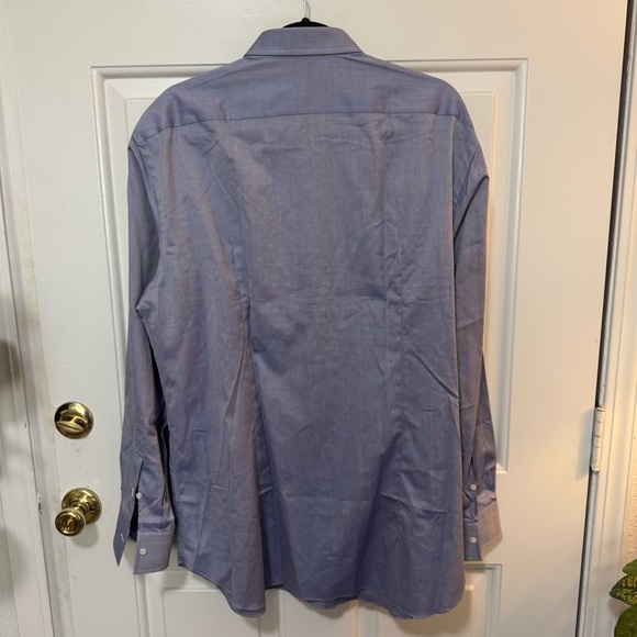 Brioni Long-sleeve Dress Shirt Blue Cotton Made In Italy Men’s Size 44 17 1/2 - Picture 6 of 8